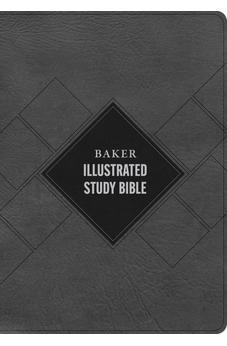 CSB Baker Illustrated Study Bible, Charcoal LeatherTouch, Red Letter, Full Color Interior, Study Note Commentary, Articles, Images, Illustrations, Reconstructions, Definitions, Outlines, Maps