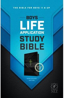 NLT Tyndale Boys Life Application Study Bible, TuTone (LeatherLike, Neon/Black)