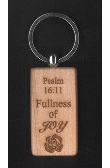 Fullness of Joy Inspirational Wood Keychain
