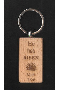 He is Risen Inspirational Wood Keychain