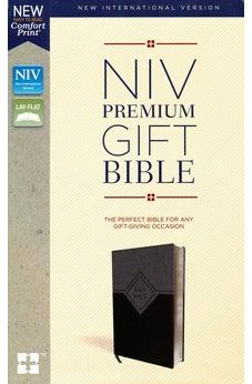 NIV, Premium Gift Bible, Leathersoft, Black/Gray, Red Letter Edition, Indexed, Comfort Print