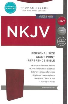 NKJV Reference Bible, Personal Size, Leathersoft, Burgundy, Comfort Print