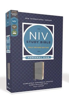 NIV Study Bible Fully Revised Edition Personal Size Leathersoft Navy/Blue Red Letter Comfort Print