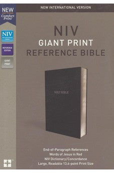 NIV Giant Print Reference Bible, Leather-Look, Black, Red Letter Edition, Comfort Print 9780310449454