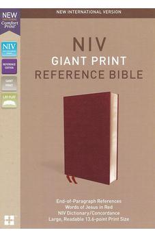NIV, Reference Bible, Giant Print, Bonded Leather, Burgundy, Red Letter Edition, Comfort Print 9780310449478
