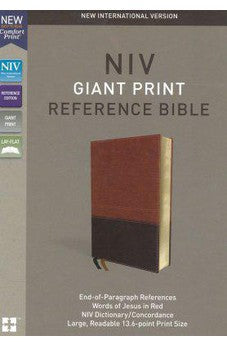 NIV, Reference Bible, Giant Print, Leathersoft, Brown, Red Letter Edition, Comfort Print 9780310449508