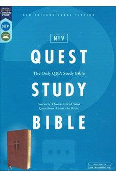 NIV Quest Study Bible, Leathersoft, Brown, Comfort Print