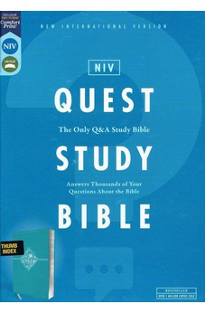 NIV Quest Study Bible, Leathersoft, Teal, Thumb Indexed, Comfort Print