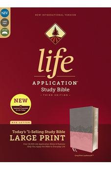 NIV Life Application Study Bible Third Edition Large Print Leathersoft Pink Indexed