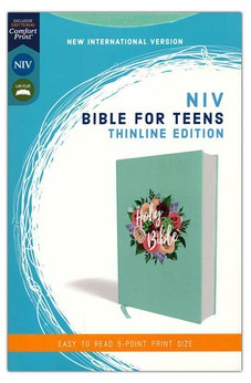 NIV Thinline Bible for Teens Comfort Print--cloth over board floral (red letter)