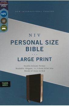 NIV Personal Size Bible, Large Print, Leathersoft, Black, Red Letter, Thumb Indexed, Comfort Print