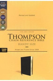 KJV Thompson Chain-Reference Bible, Handy Size, European Bonded Leather, Black, Red Letter, Thumb Indexed, Comfort Print