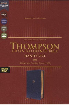 NKJV Thompson Chain-Reference Bible, Handy Size, Leathersoft, Navy, Red Letter, Thumb Indexed - Biblestore.com