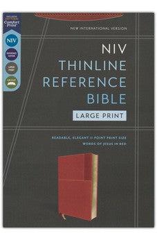 NIV Thinline Reference Bible, Large Print, Leathersoft, Brown, Red Letter