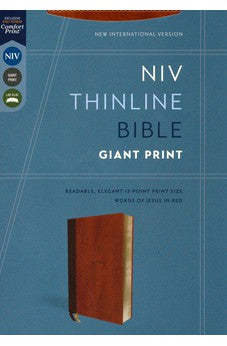 NIV Thinline Bible, Giant Print, Leathersoft, Brown, Red Letter