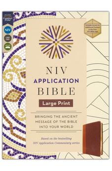 NIV Application Bible, Large Print, Leathersoft, Brown, Red Letter, Comfort Print