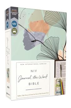 NIV Journal the Word Bible, Leathersoft, Teal/Floral, Red Letter: Reflect, Take Notes, or Create Art Next to Your Favorite Verses