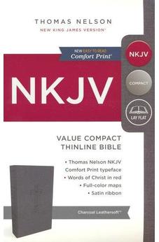 NKJV, Value Thinline Bible, Compact, Leathersoft, Black, Red Letter Edition, Comfort Print 9780718075521
