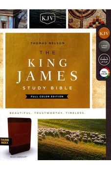 KJV The King James Study Bible, Leathersoft, Brown, Indexed, Full-Color Edition
