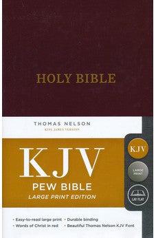 KJV Pew Bible, Large Print, Hardcover, Burgundy, Red Letter Edition, Comfort Print 9780718095444