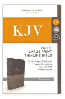 KJV Value Thinline Bible, Large Print, Leathersoft, Gray, Red Letter Edition, Comfort Print 9780718098001