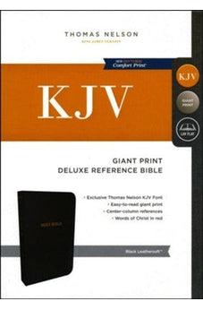 KJV, Deluxe Reference Bible, Center-Column Giant Print, Leathersoft, Black, Red Letter Edition, Comfort Print