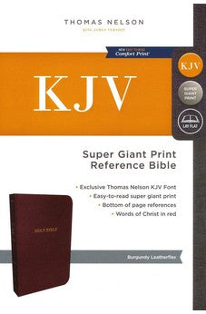 KJV, Reference Bible, Super Giant Print, Leather-Look, Burgundy, Red Letter Edition, Comfort Print - Biblestore.com