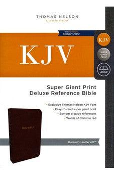 KJV Deluxe Reference Bible, Super Giant Print, Leathersoft, Burgundy, Red Letter Edition, Comfort Print 9780785215684