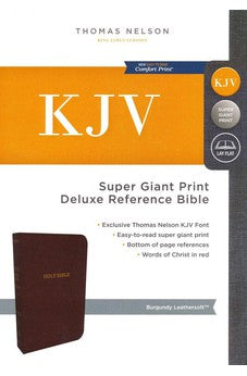 KJV, Deluxe Reference Bible, Super Giant Print, Leathersoft, Burgundy, Indexed, Red Letter Edition, Comfort Print 9780785215691