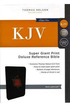 KJV, Deluxe Reference Bible, Super Giant Print, Leathersoft, Black, Red Letter Edition, Comfort Print