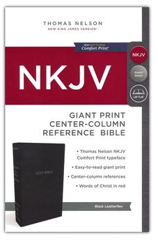 NKJV Reference Bible, Center-Column Giant Print, Leather-Look, Black, Indexed, Red Letter Edition, Comfort Print 9780785217701