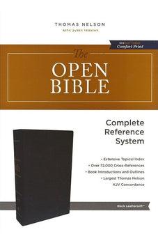 KJV Open Bible, Leathersoft, Black, Red Letter Edition