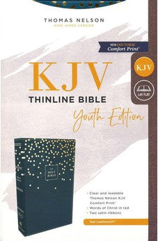 KJV Thinline Bible, Youth Edition, Leathersoft, Blue, Red Letter 9780785225751