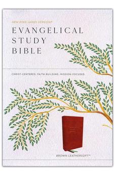 NKJV Evangelical Study Bible (Brown Leathersoft, Red Letter, Large Print)