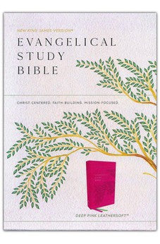 NKJV Evangelical Study Bible: Christ-centered. Faith-building. Mission-focused. (Pink Leathersoft, Red Letter, Large Print)