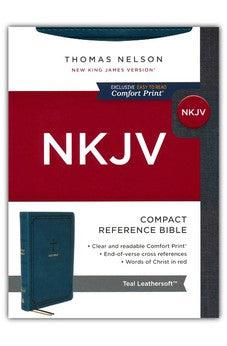 NKJV End-of-Verse Reference Bible, Compact, Leathersoft, Teal, Red Letter, Comfort Print