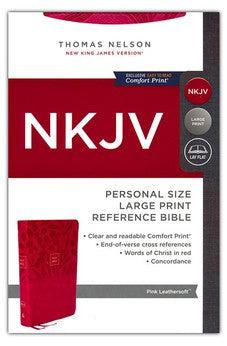 NKJV End-of-Verse Reference Bible, Personal Size, Large Print, Leathersoft, Pink, Red Letter