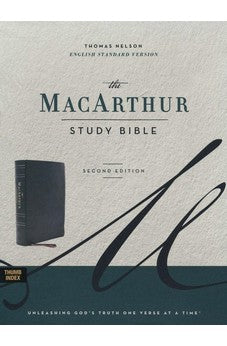 ESV MacArthur Study Bible, 2nd Edition, Leathersoft, Black, Thumb Indexed