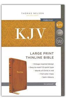 KJV Thinline Bible, Large Print, Vintage Series, Leathersoft, Tan, Red Letter