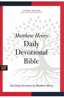 NKJV Matthew Henry Daily Devotional Bible, Hardcover, Red Letter, Thumb Indexed, Comfort Print