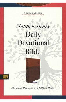 NKJV Matthew Henry Daily Devotional Bible, Leathersoft, Brown, Red Letter, Thumb Indexed, Comfort Print