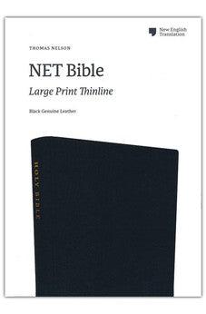 NET Bible Thinline Large Print, Genuine Leather, Black, Comfort Print