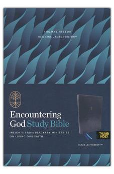 NKJV Encountering God Study Bible (Black Leathersoft, Red Letter, Thumb Indexed)