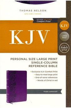 KJV Personal Size Large Print Single-Column Reference Bible, Leathersoft, Purple, Red Letter, Comfort Print