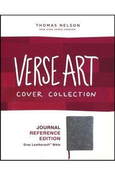 NKJV Journal Reference Edition Bible, Verse Art Cover Collection, Leathersoft, Gray, Red Letter, Comfort Print