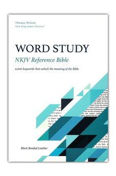 NKJV Word Study Reference Bible, Bonded Leather, Black, Red Letter