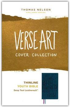 KJV Thinline Youth Edition Bible, Verse Art Cover Collection, Leathersoft, Teal, Red Letter, Comfort Print - Biblestore.com