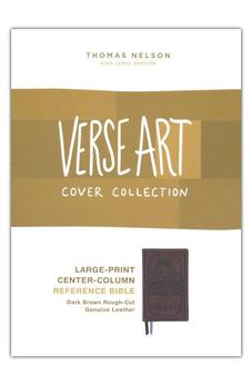 KJV Large Print Bible w/ 53,000 Cross References, Brown Genuine Cowhide Leather, Red Letter, Comfort Print: Holy Bible, King James Version (Verse Art Cover Collection): Holy Bible, King James Version