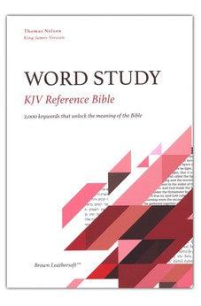 KJV Word Study Reference Bible, Leathersoft, Brown, Red Letter