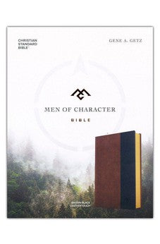 CSB Men of Character Bible, Brown/Black LeatherTouch